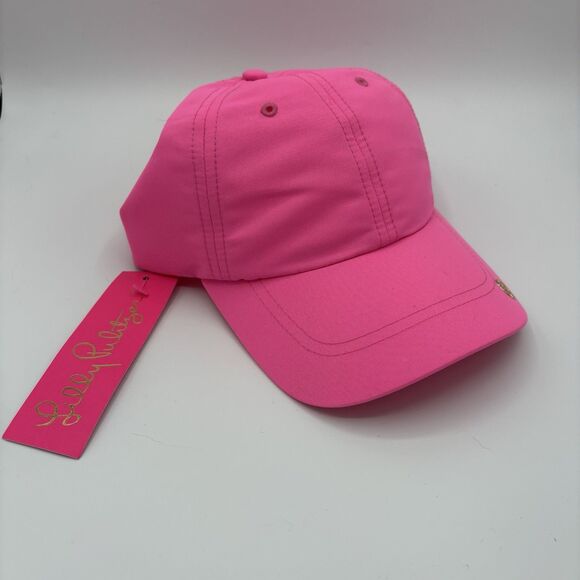 Lilly Pulitzer Solid Prosecco PINK RUN AROUND HAT Baseball Cap Adjustable NWT - Picture 1 of 5